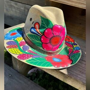 Painted floral Mexican hat